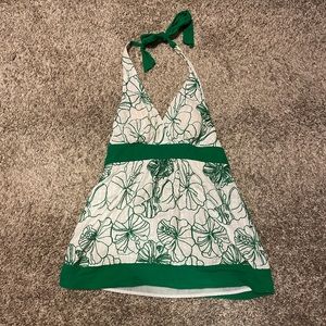 Green And White Vanity Women’s Small Halter Tank